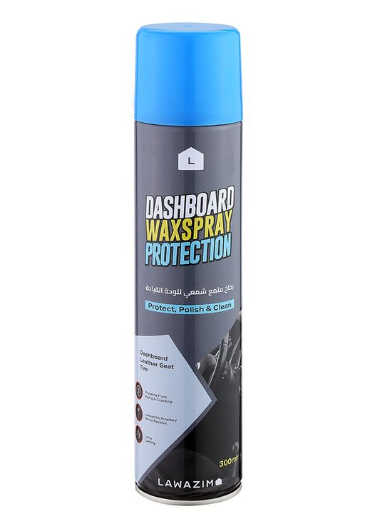 Dashboard Wax Spray - 300ml - Car Interior Cleaner and Polish for Dashboards, Seats, and Tires, Protects from Cracking & Aging, No White Residue, Long Lasting Shine, Multi-Surface Wax Protection