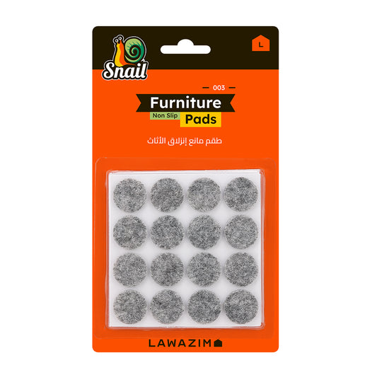 Snail Furniture Non Slip Pads - Felt Furniture Pads with Self-Adhesive Backing -for Table and Chair Leg, Stools, Cabinets, & Hardwood or Tile Floors