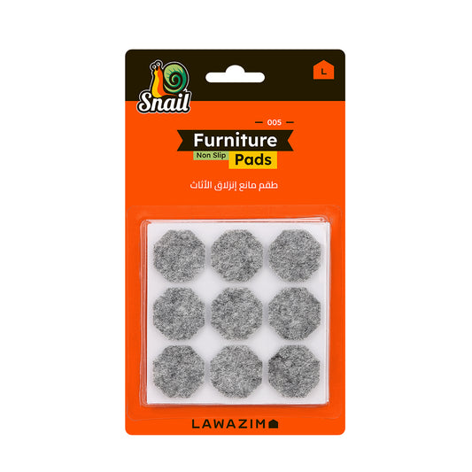 Snail Furniture Non Slip Pads - Felt Furniture Pads with Self-Adhesive Backing -for Table and Chair Leg, Stools, Cabinets, & Hardwood or Tile Floors
