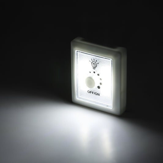 Adjustable COB Lamp - 7x9cm - Battery-Powered Light with Rotary Brightness Control- for Closets, Cabinets and Hallways