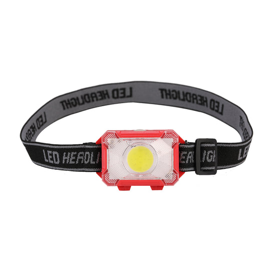 Head Lamp Cob Light with Belt - 6x4x3cm - Battery Powered COB Headlamp with Adjustable Head Belt and Compact Design for Hands-Free Lighting