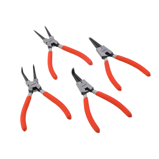 Circlip Plier Set 4-Piece 7 Inch - Precision Retaining Ring Pliers for Internal and External Circlips