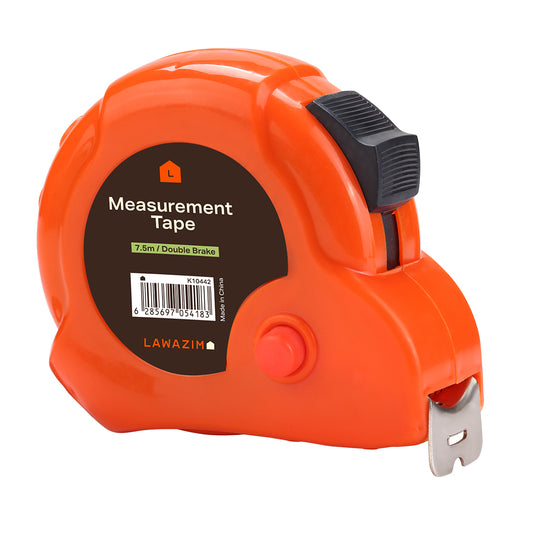 Measurement Tape -Double Brake - 7.5meter - Retractable Blade with Lock - for Carpentry, Construction, Tailoring, and DIY Projects