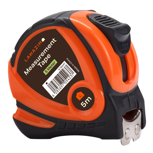 Measurement Tape - Retractable Blade with Lock, Shock-Resistant Case, & Belt Clip - for Carpentry, Tailoring, Construction, and DIY Projects