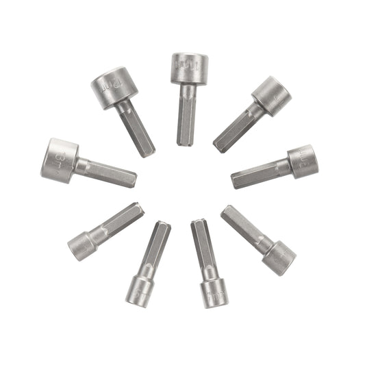 9-Piece Nut Setter Set - 5-13mm Chrome Vanadium Steel Nut Driver Bits for Power Drills and Rotary Tools, Automotive Repair, Furniture Assembly and Fastening