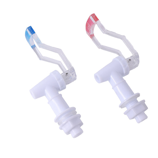 Water Dispenser Tap Set - 2 Piece, Red & Blue - Hot and Cold Replacement Faucet for Home, Office, or School Use