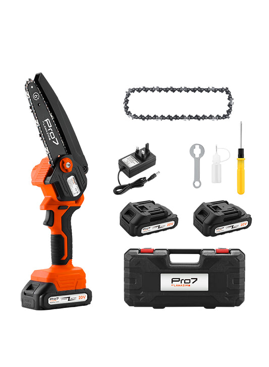 Chain Saw with 2 Piece Battery - 6inch - One-hand Cordless Mini Chainsaw for Homeowner, DIY, and Landscaping