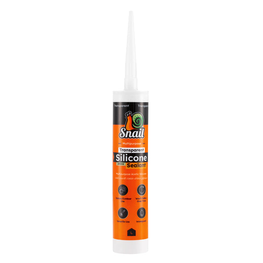 All Purpose Silicone - Transparent 280ml, Multipurpose Acetic Silicone Sealant, Waterproof Flexible Sealing Compound, Non-Yellowing Clear Finish for Indoor Outdoor Sealing, Gaps, Joints & Home Repairs
