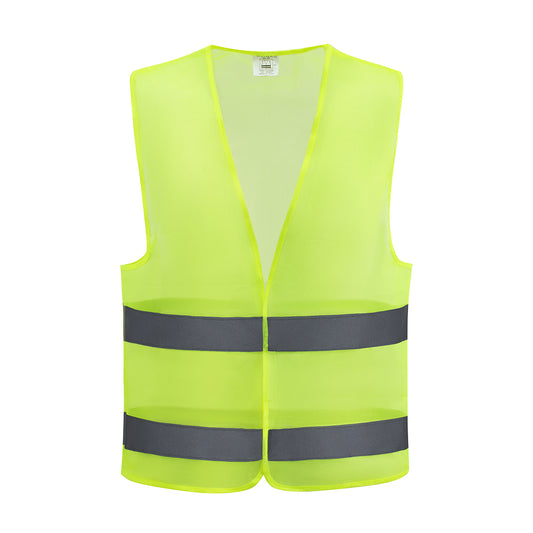 60g High Visibility Safety Vest - Yellow - Lightweight Reflective Work Vest with Front and Waist Reflective Strips for Construction, Road Work and Outdoor Tasks