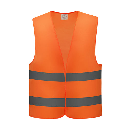120g High Visibility Safety Vest - Orange - Lightweight Reflective Work Vest with Front and Waist Reflective Strips for Construction, Road Work and Outdoor Tasks