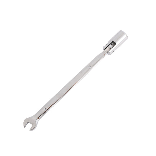 Flexible Head Combination Wrench with Ratchet Box End - Open End and Flexible Ratcheting Ring Wrench for Automotive, Mechanical, Maintenance and Repair Tasks