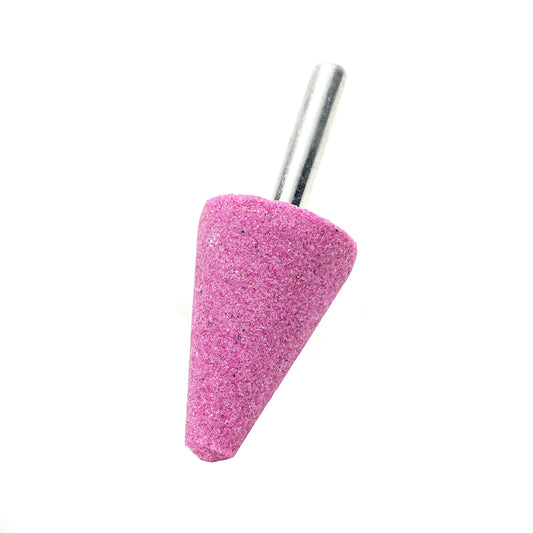 Grinding Head Drill Bits-25/37- Pink Alumina Smoothing Abrasive Tapered Cone Bit -Sharpening Stones for Precision Grinding, Metal Surface Finishing Rust Removal and Multi-Purpose Shaping Tools