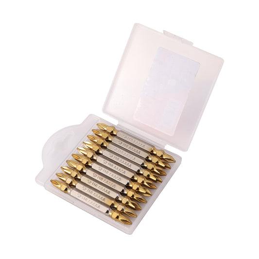 طقم رؤوس مزدوج الأطراف PH1 - 10 قطع - رؤوس فيليبس  من فولاذ  للمثاقب ومفكات البراغي والتركيب والإصلاح والأعمال اليدوية