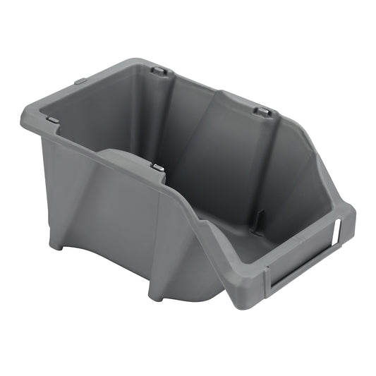 Plastic Storage Bin - 245x155x120mm - Open Front Organizer Bin with Label Slot for Tools, Parts and Small Accessories