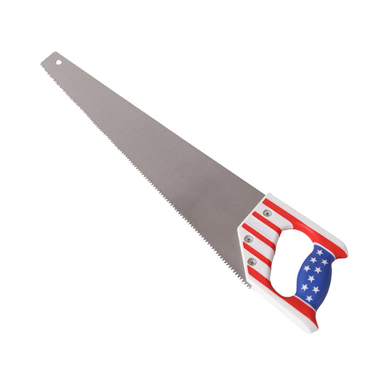 Hand Saw American Flag Color - 18inch - Sharp Blade Hand Saw with Ergonomic Non-Slip Handle, Flexible Cutting Blade for Wood Cutting, Carpentry, Gardening, DIY and Home Repairs