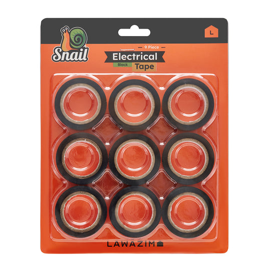 Snail Electrical Tape-9 Piece -Moisture Heat Abrasion Resistant Vinyl Tape with Strong Adhesive-for Electrical Insulation Wire Splicing Cable Bundling Home Improvement and Industrial Applications