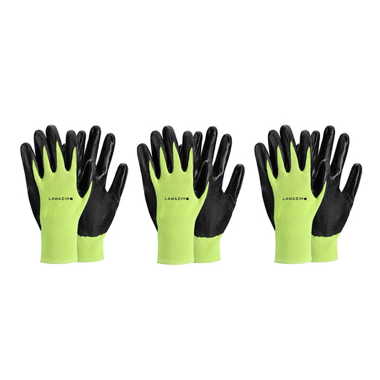 Cotton Work Gloves - 3 Pairs - Non-Slip Rubber Grip for Gardening, Repairs, Construction, and DIY ProjectsCotton Work Gloves - 3 Pairs - Non-Slip Rubber Grip for Gardening, Repairs, Construction, and DIY Projects