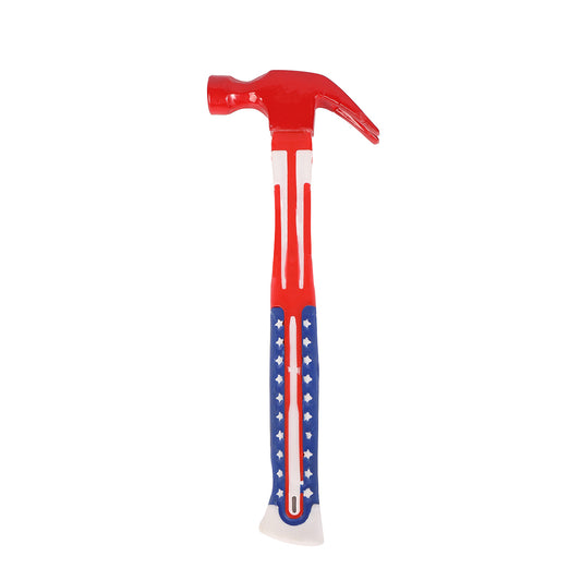 Hammer American Flag Model-250g- Heavy-Duty Corrosion-Proof Claw Hammer with Fiberglass Handle for Nail Driving and Pulling -for Construction Carpentry Woodworking DIY Home Improvement Repairs