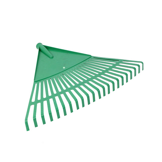 Gardening Leaf Rake Head - Green Attachment for Lawn Care, Debris Removal, and Garden Cleanup
