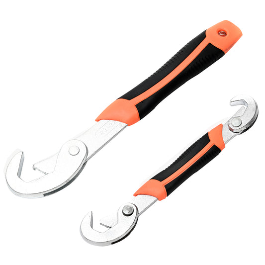 Universal Wrench Set -2 Piece- Self-Adjusting Heavy-Duty Jaw Wrenches with Ergonomic Non-Slip Design - Multipurpose Hand Tool for Plumbing Carpentry Automotive Mechanical and Home Maintenance