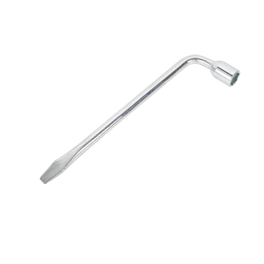 L-shaped Lug Wrench with Slotted End - Hex Socket Wheel Nut Spanner With Flat Pry Tool End, Car Spare Tire and Jack Replacement Tool for Tire Changes and Repair