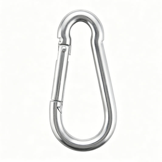 Carabiner Snap Hook, Spring-Loaded Gate Clip with Secure Closure, Durable D-Shaped Design for Rope Connections, Chain Attachments, Camping Gear, Keychains, Hanging Accessories & General Utility Use