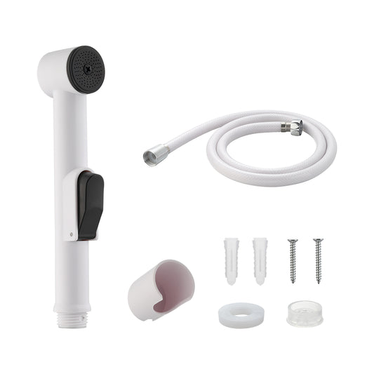 ABS Bidet Sprayer with Hose -1.2m White- Wall-Mounting Water Saving Handheld Spray with Adjustable Pressure for Personal Hygiene