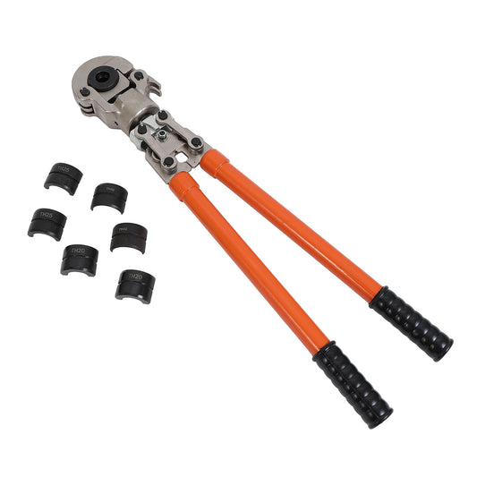 Pipe Tube Crimper - 16-32mm - Hydraulic Tube Crimping Tool with Interchangeable Dies Jaws for Plumbing, HVAC Copper and Stainless Steel Pipes