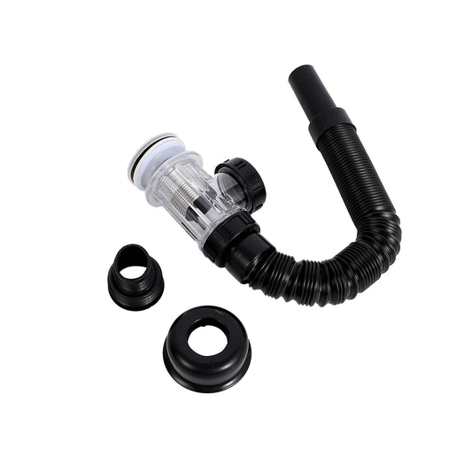 Multipurpose Sink Sewer Drain Pipe - Black Pipe for Kitchen and Bathroom Waste Management