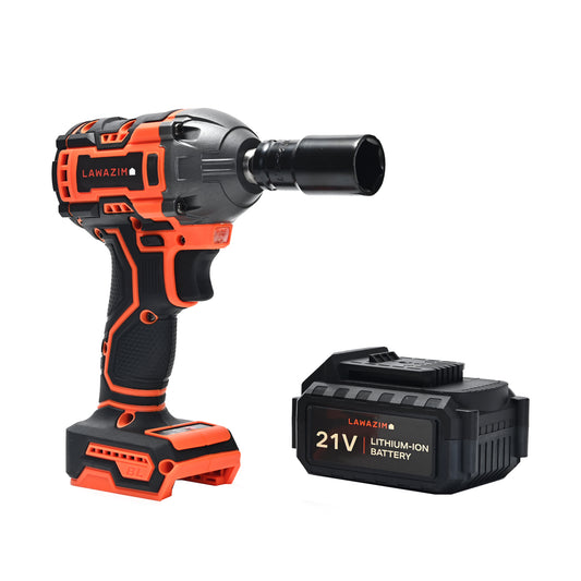 Cordless Impact Wrench with 2 Batteries 21V - BS Plug Charger, 24000 RPM Brushless Electric Wrench for Loosening Tightening Nuts and Bolts