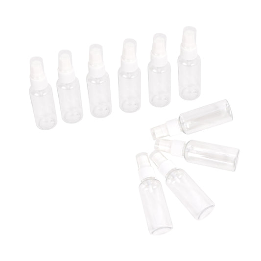 Plastic Travel Spray Bottle Set - 10 Piece - Refillable Containers for Perfumes, Skincare, DIY Projects, Travel & Home Use