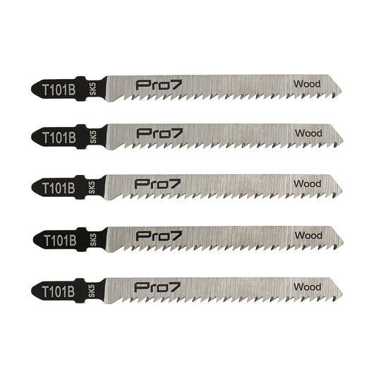 Jigsaw Blade - T101B - 5 Piece 100mm 10 TPI T-Shank Jig Saw Blades - Clean and Precise Straight Cutting in Wood, Plywood & PVC