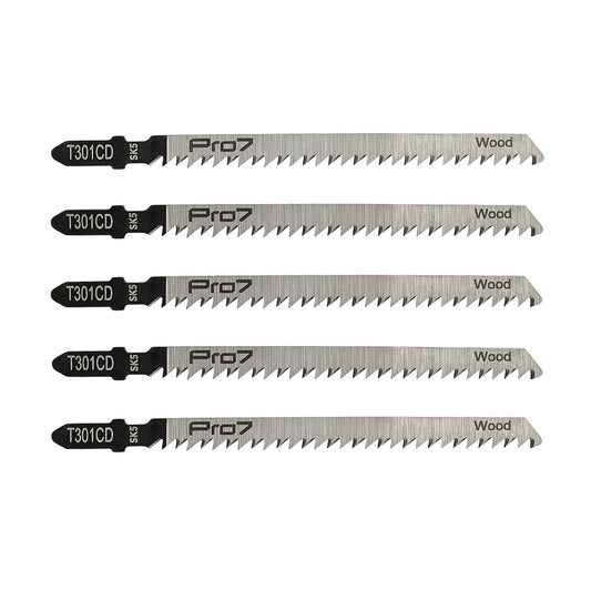 شفرة المنشار الكهربائي - T301CD - 5 قطع 116 مم 8 TPI T-Shank شفرات المنشار الكهربائي - قطع منحني نظيف ودقيق في الخشب والخشب الرقائقي والـ PVC 