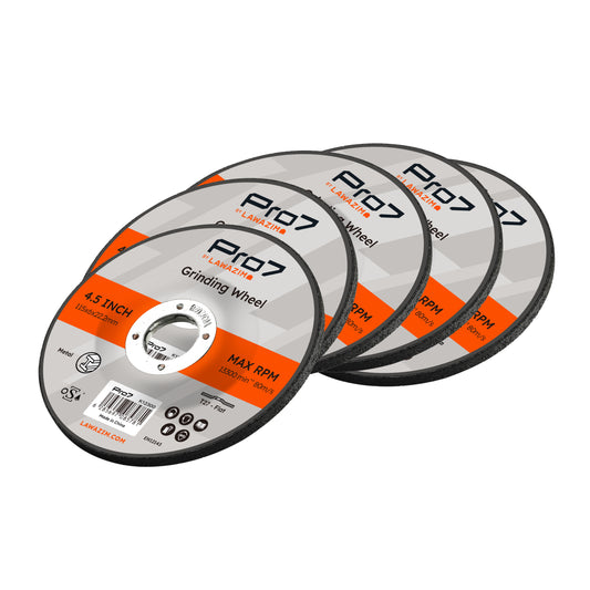 Grinding Disc for Metal - 5 Pack 4.5inch (115x6mm) - 7/8" Arbor Angle Grinder Wheel for Steel, Inox, and Heavy-Duty Surface Prep