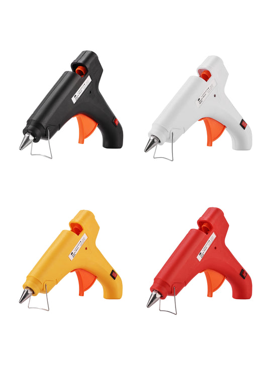 Glue Gun 100W - Multicolor Mix Colour - BS Plug Corded Electric Hot Melt Glue Gun with Fast Heating, On/Off Switch, Foldable Stand, 110-220V - for DIY, Crafts, Home Repairs, School Projects