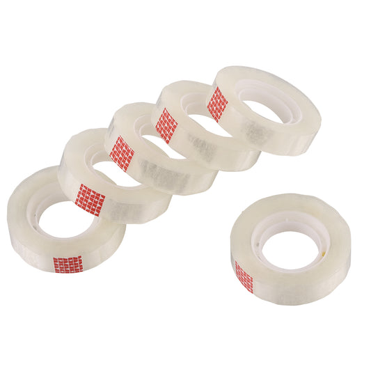 Stationery Transparent Tape - 12 Piece 1.2cmx30m - Clear Adhesive Tape for Office, School, Home, Crafts, and Gift Wrapping