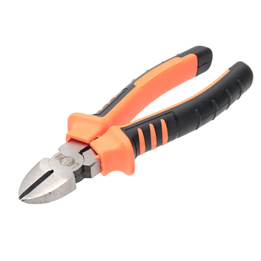 Cutter Plier - 8inch - Black and Orange - Diagonal Side Cutting Pliers with Rubber Handle, Sharp Edges & Ergonomic Grip - Ideal for Electrical Work, Automotive Repair, & Household Maintenance