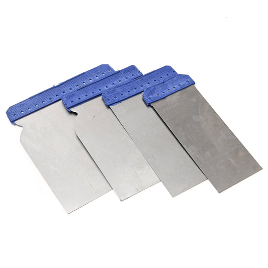 Iron Scraper - 4 Piece - Multi Size Scraper and Putty Knife Set for Paint Removal, Wallpaper, Tile, Plaster, Wood, and Cement Surfaces