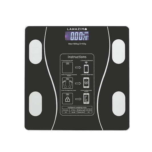 Smart Body Scale - Black - Digital Bluetooth Weighing Scale for Home Fitness Tracking