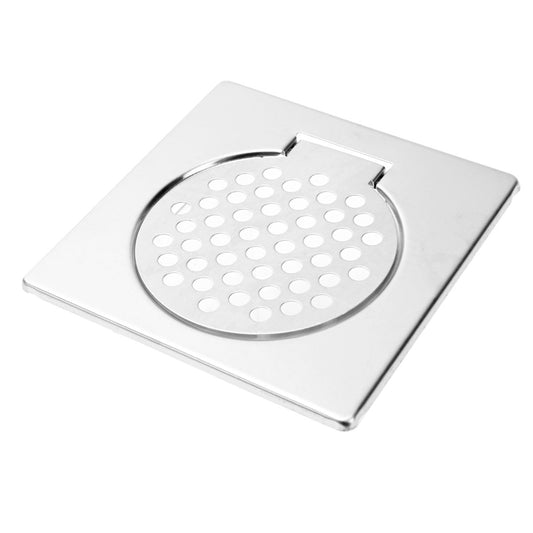 Stainless Steel Floor Drain - Square Anti-Odor Fast Draining Shower Hair Strainer, Hinged Flat Frame Drain Cover - Ideal for Bathroom, Kitchen, Patio, Balcony, Garage, and Basement Use