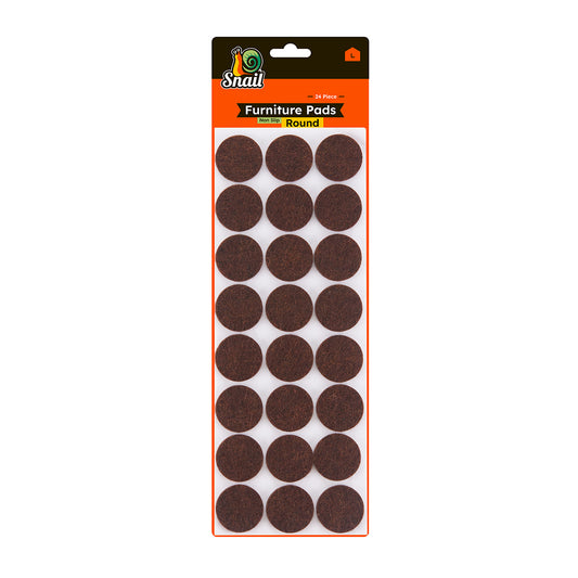 Snail Non-Slip Furniture Pads - 24 Piece, Round, Self-Adhesive Felt Protectors for Chair and Table Legs, Hardwood Floor Protectors, Anti-Scratch, Noise-Reducing, Multi-Surface Use
