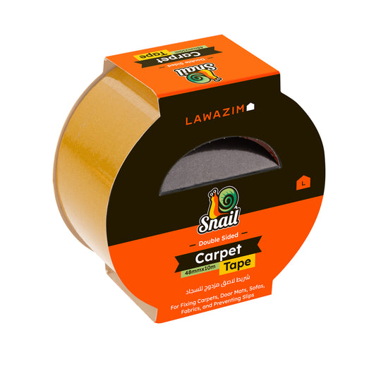Snail Double Sided Carpet Tape - 48mmx10m (2inx33ft) - Residue Free Transparent Mesh Cloth Double Ended Floor Adhesive for Carpets, Area Rugs, Door Mats, Hardwood Floors, Wall Hanging