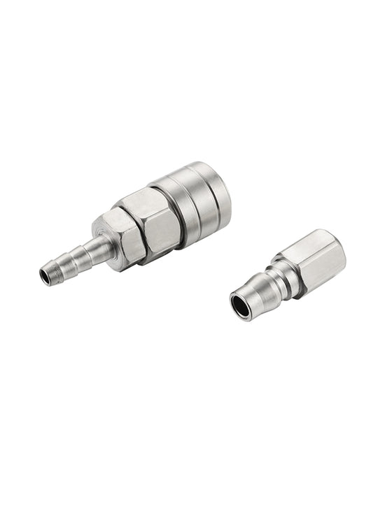Air Hose Fitting Set - 2 Piece 1/4inch 20SH x 20PF Quick Connect Coupler with Hose Barb Female Socket and Female Threaded Plug, Air Compressor and Pneumatic Tool Accessories