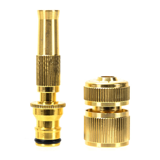 2-Piece Spray Nozzle - High Pressure Garden Hose Direct Spray Nozzle with Quick Connector - Leak-Resistant Hose Adapter for Plant Watering, Car Washing, Outdoor Cleaning