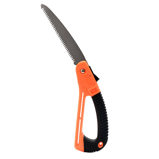 Folding Saw - Folding Pruning Hand Saw with Safety Lock, Triple-Cut Razor Teeth, Rubber Grip Handle, and Steel Blade - Ideal for Wood, Branch, Tree Cutting, Gardening, and Woodworking Use