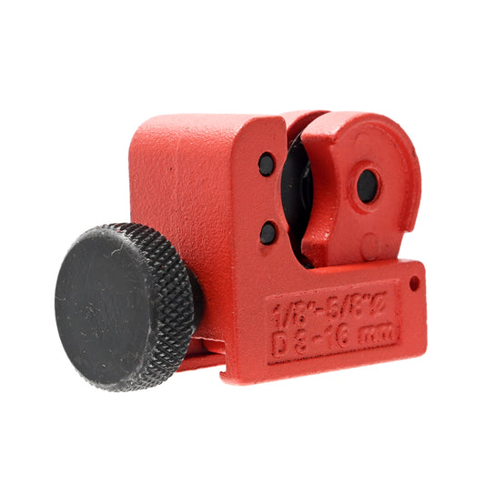 Copper Pipe Cutter - 3-16mm (1/8" to 5/8") - Mini Tube Pipe Cutter with Adjustable Knob for Copper, Brass, and Aluminum Tubing - for Plumbing, HVAC, Refrigeration, and Home Repair, Orange