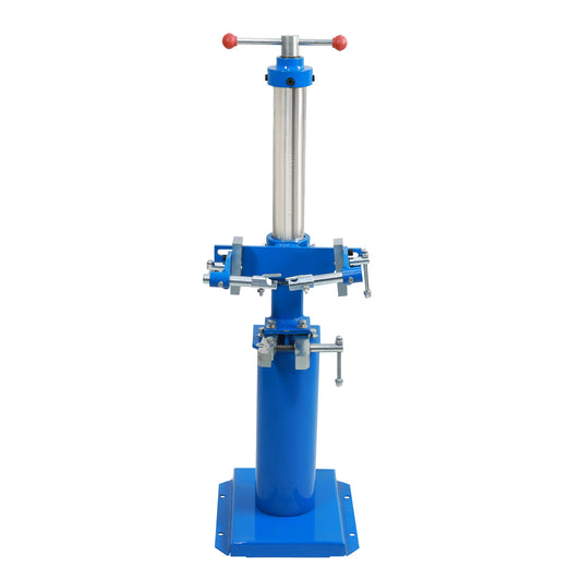 Blue Hydraulic Hand Operate Spring Tensioner - Vertical Screw-Type Floor-Standing Compressor for Coil Spring, Shock Absorber, Strut Assembly, and Disassembly Automotive Suspension Service