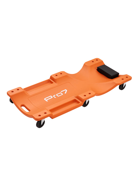 Plastic Car Creeper - 40inch - Low Profile Automotive Creeper with Padded Headrest, Shoulder Recess, Dual-Side Tool Trays, and 6 Caster Wheels - Ideal for Automotive Repair & Workshop Use