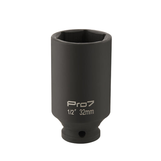 1/2inch Drive Deep Impact Socket - 6 Point Metric Deep Socket for Wheel Nuts, Axle Work, Suspension Bolts - Ideal for Automotive Repair, Equipment Maintenance, and Workshop Use