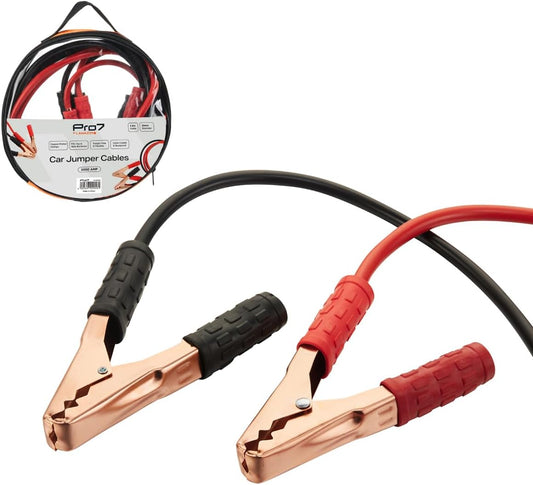 Car Jumper Cables - 2.5m/1000Amp - Heavy Duty Emergency Booster Cables with Insulated Color-Coded Copper Clamps and Carry Bag - for Jump Starting Dead or Weak Batteries in Cars and SUVs